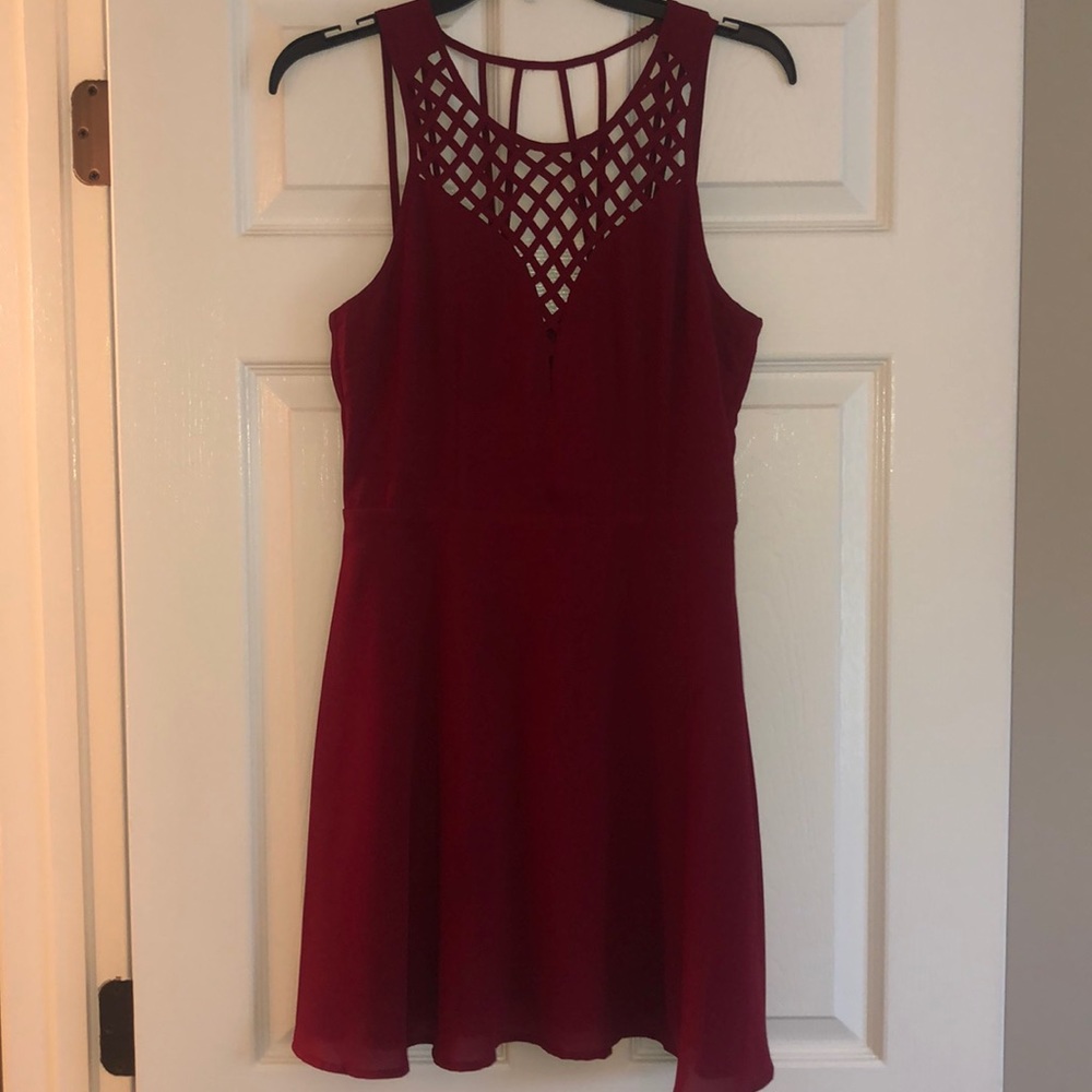 Maroon strappy dress